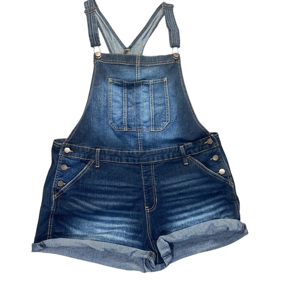 NOBO Pants - NOBO Denim Short Overalls XXL (19) Relaxed Fit Distressed Adjustable Straps